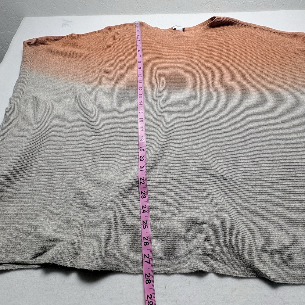 PURE JILL Women Dip Dyed Poncho Sweater One Size Ombre Orange Tan Casual 1A-16 - Picture 8 of 8